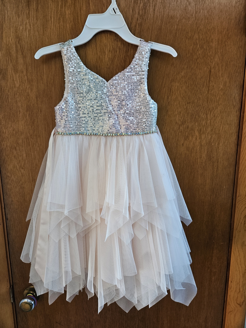 American Princess Sequin Bodice and Layered Tulle Dress - Light Pink